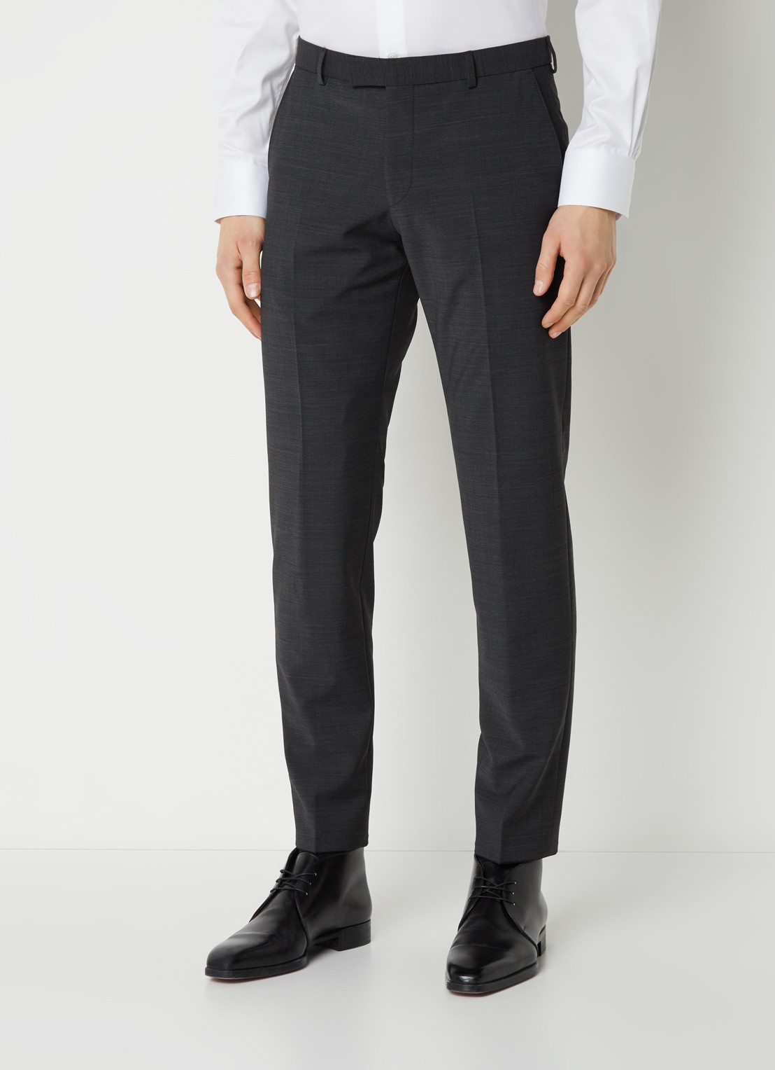 Strellson Flex Cross Mercer slim fit pantalon in wolblend - detail antraciet