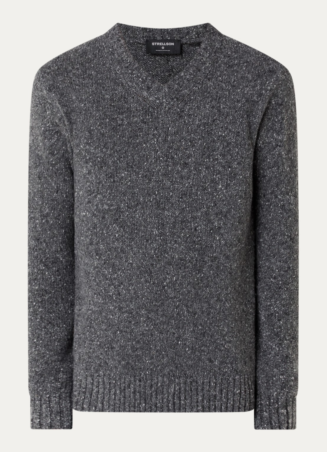 Strellson Grofgebreide pullover in wolblend  - voorkant 2 grijs