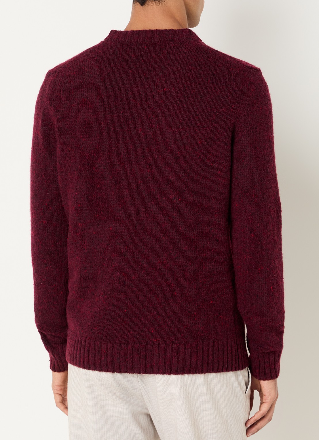 Strellson Grofgebreide pullover in wolblend  - achterkant 2 kersenrood