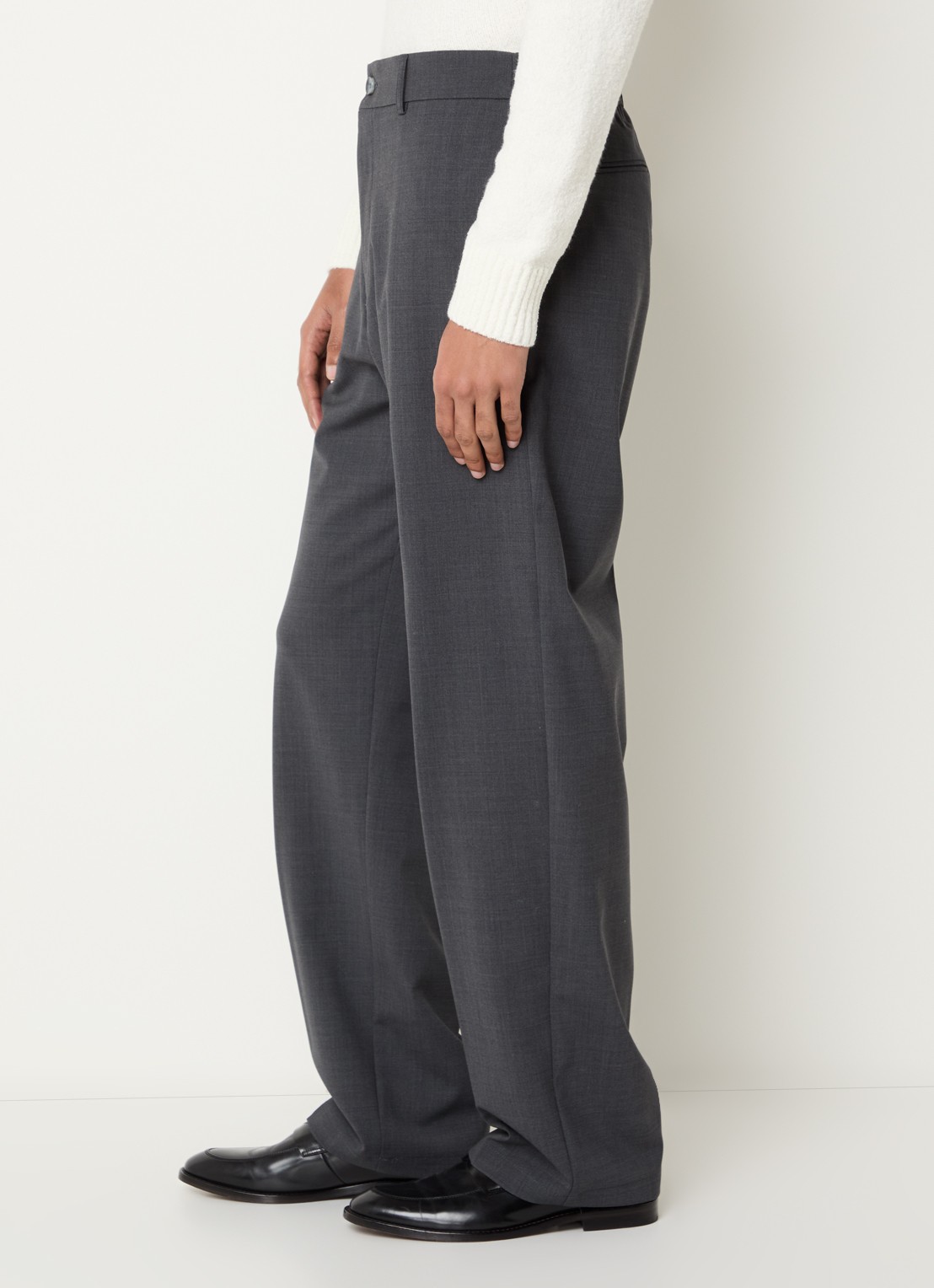 Strellson Jin wide fit broek met steekzakken - detail 2 donkergrijs