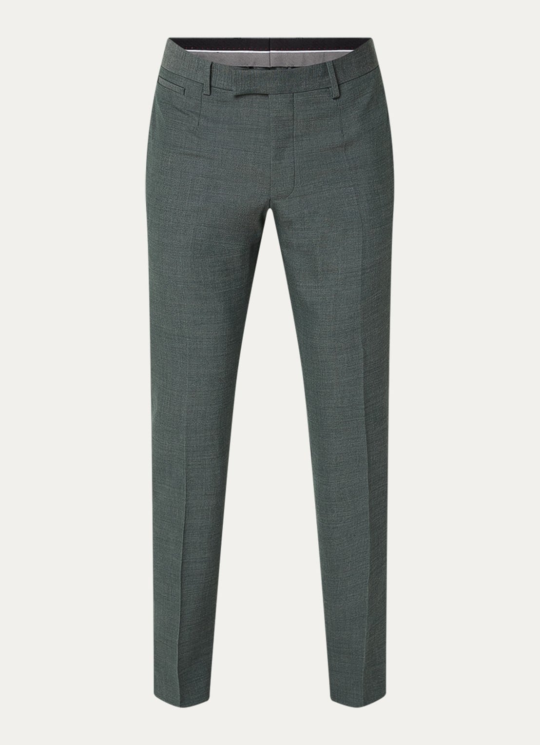 Strellson Kynd slim fit pantalon in wolblend met steekzakken - voorkant 5 olijfgroen