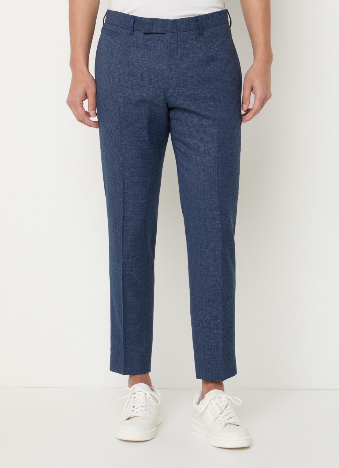 Strellson Kynd tapered fit chino met gemêleerd dessin en steekzakken - detail 3 petrol