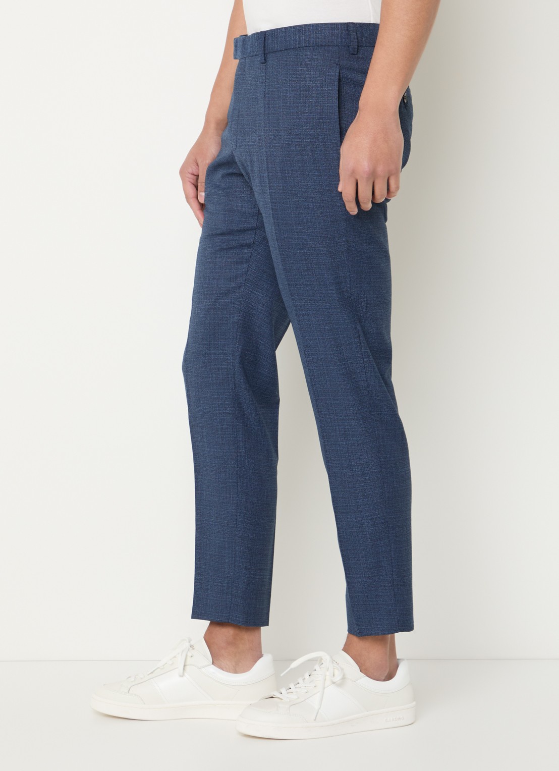 Strellson Kynd tapered fit chino met gemêleerd dessin en steekzakken - detail 4 petrol