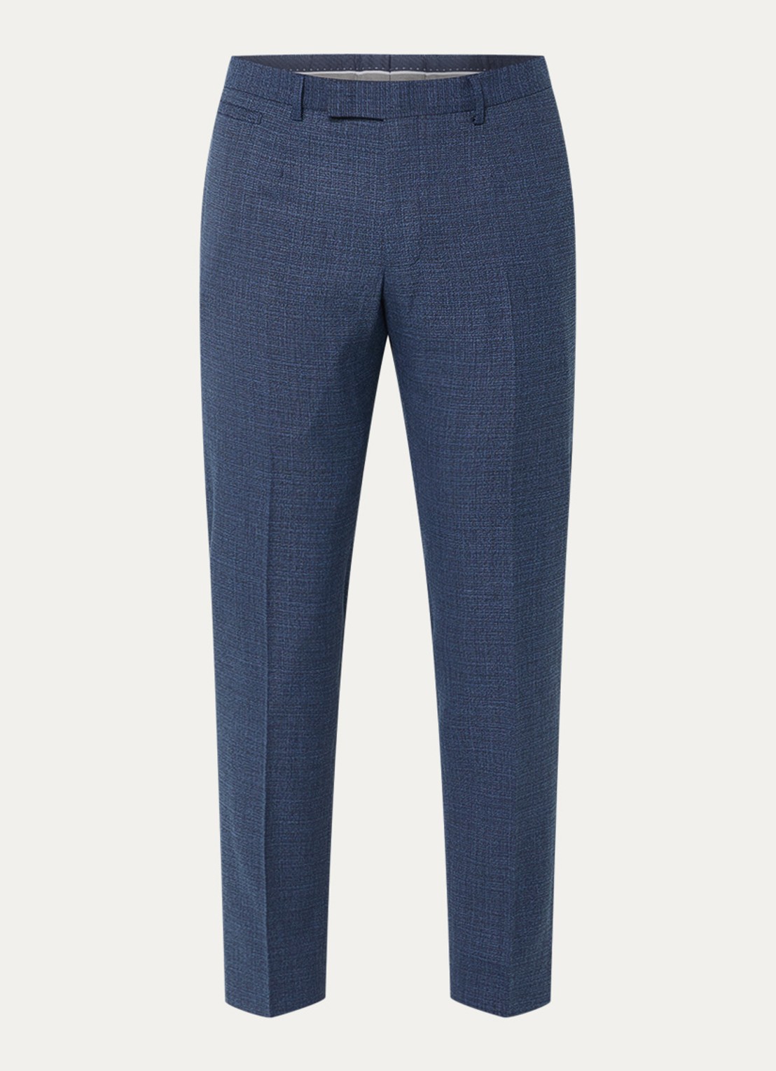 Strellson Kynd tapered fit chino met gemêleerd dessin en steekzakken - voorkant petrol