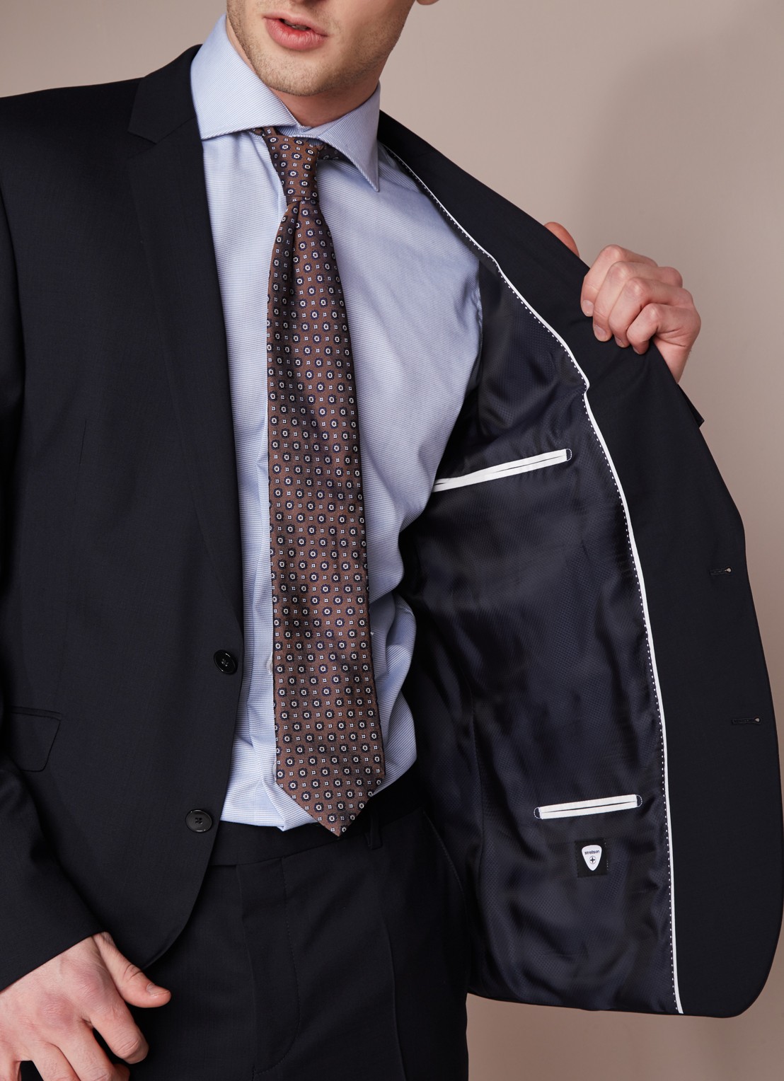 Strellson L-Allen slim fit colbert - detail 4 donkerblauw