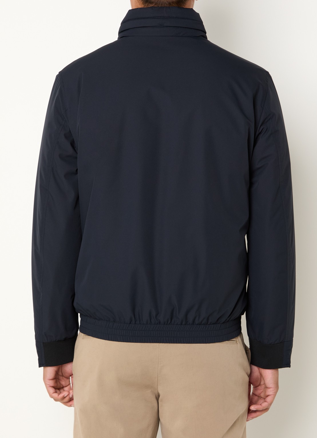 Strellson Light Gewatteerd jack met opbergbare capuchon - achterkant 4 donkerblauw