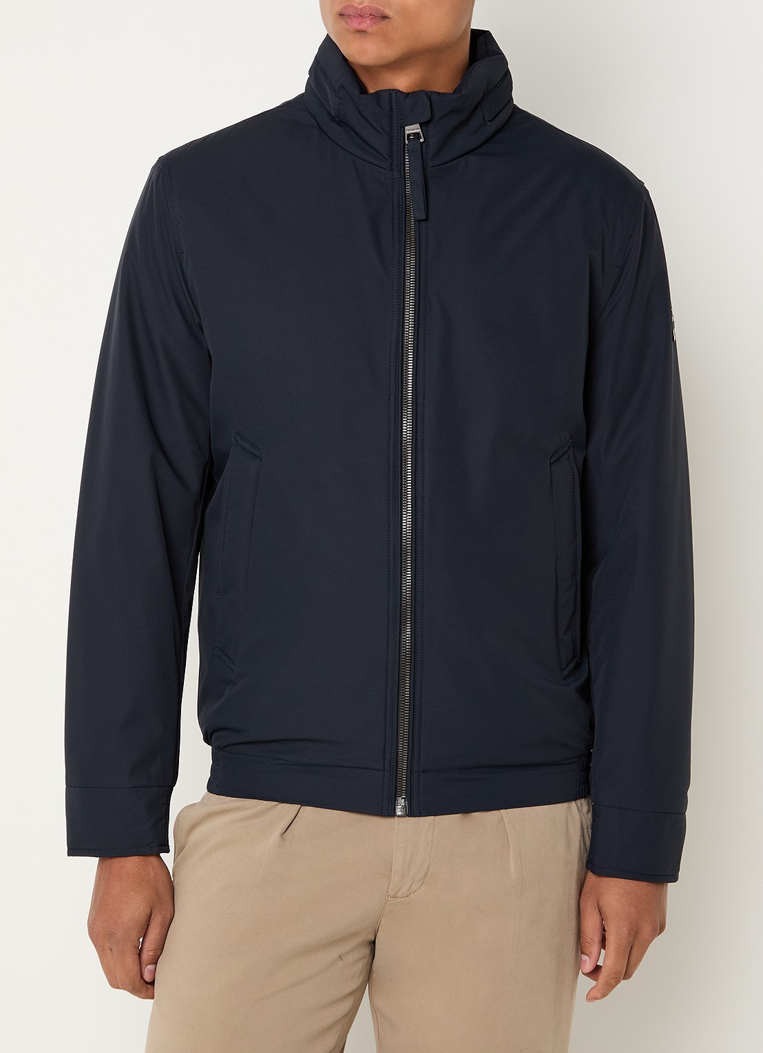 Strellson Light Gewatteerd jack met opbergbare capuchon - detail 3 donkerblauw