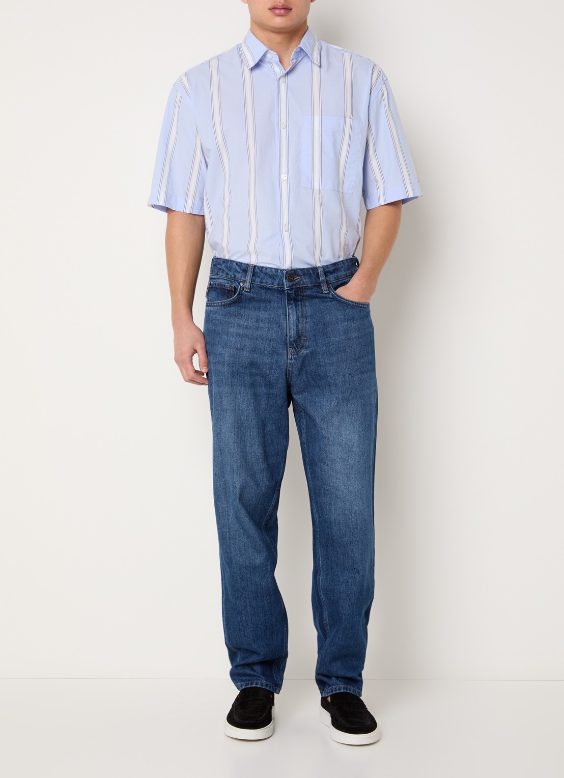 Strellson Loose fit jeans met donkere wassing - voorkant 5 indigo