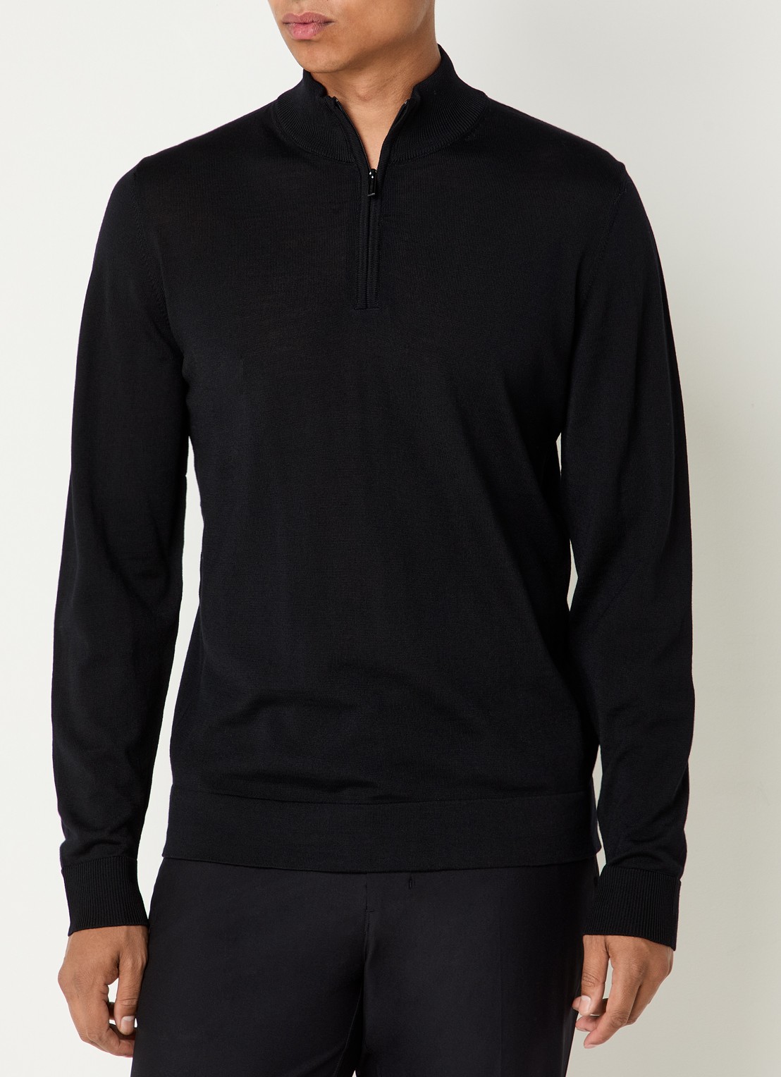 Strellson Marek fijngebreide pullover van scheerwol - detail 4 zwart