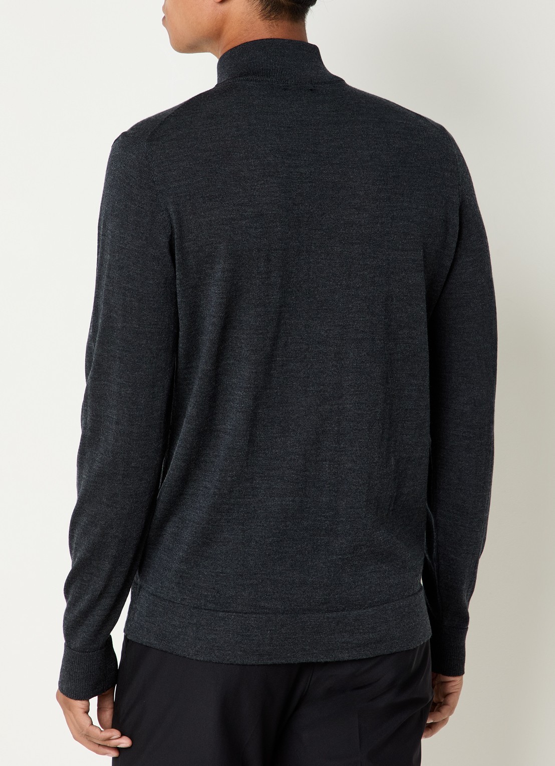 Strellson Marek fijngebreide pullover van scheerwol - achterkant 3 donkergrijs