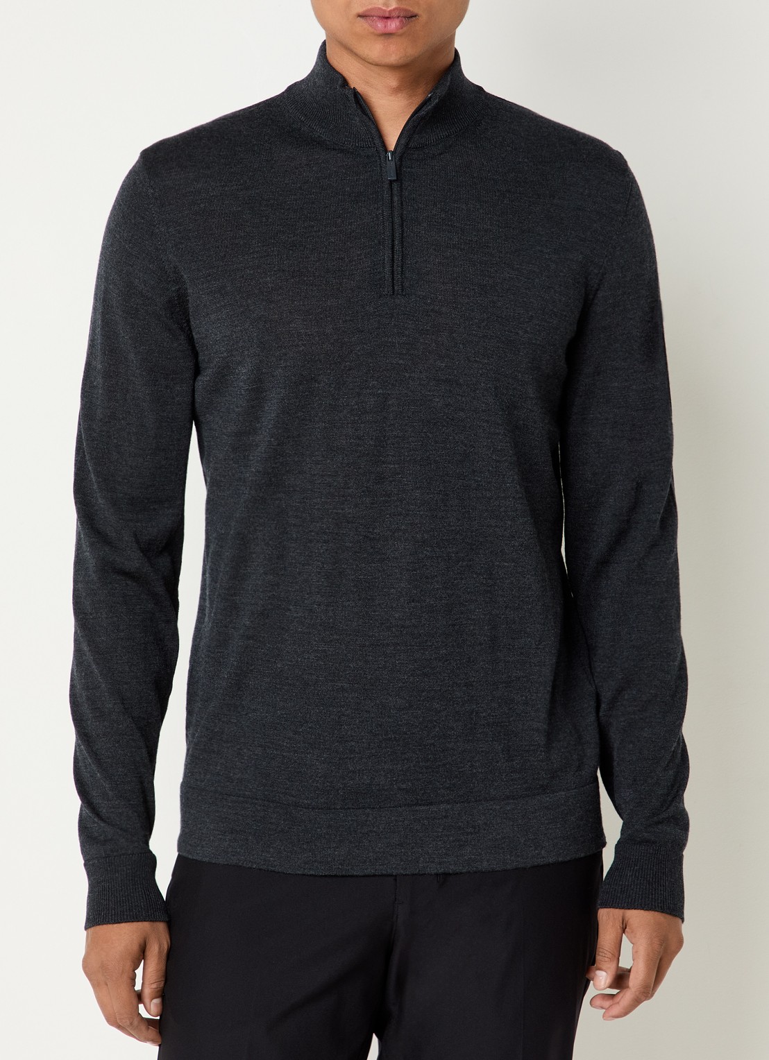 Strellson Marek fijngebreide pullover van scheerwol - detail 4 donkergrijs