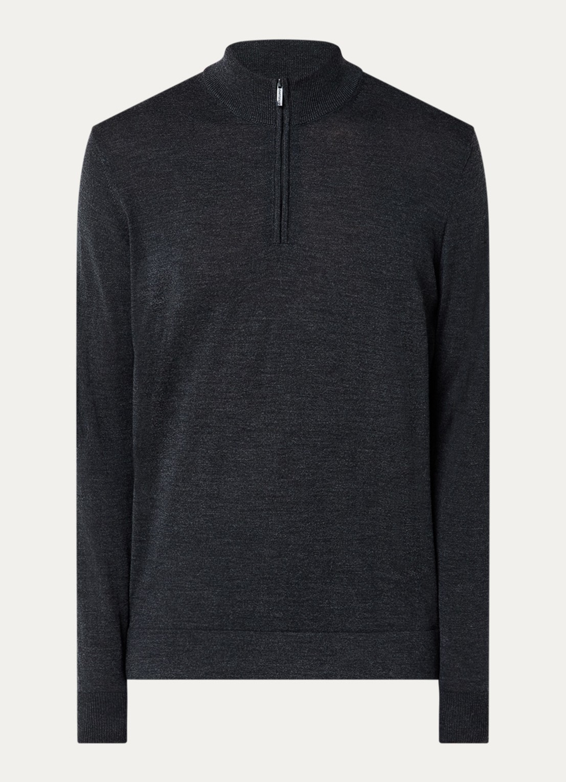 Strellson Marek fijngebreide pullover van scheerwol - voorkant donkergrijs