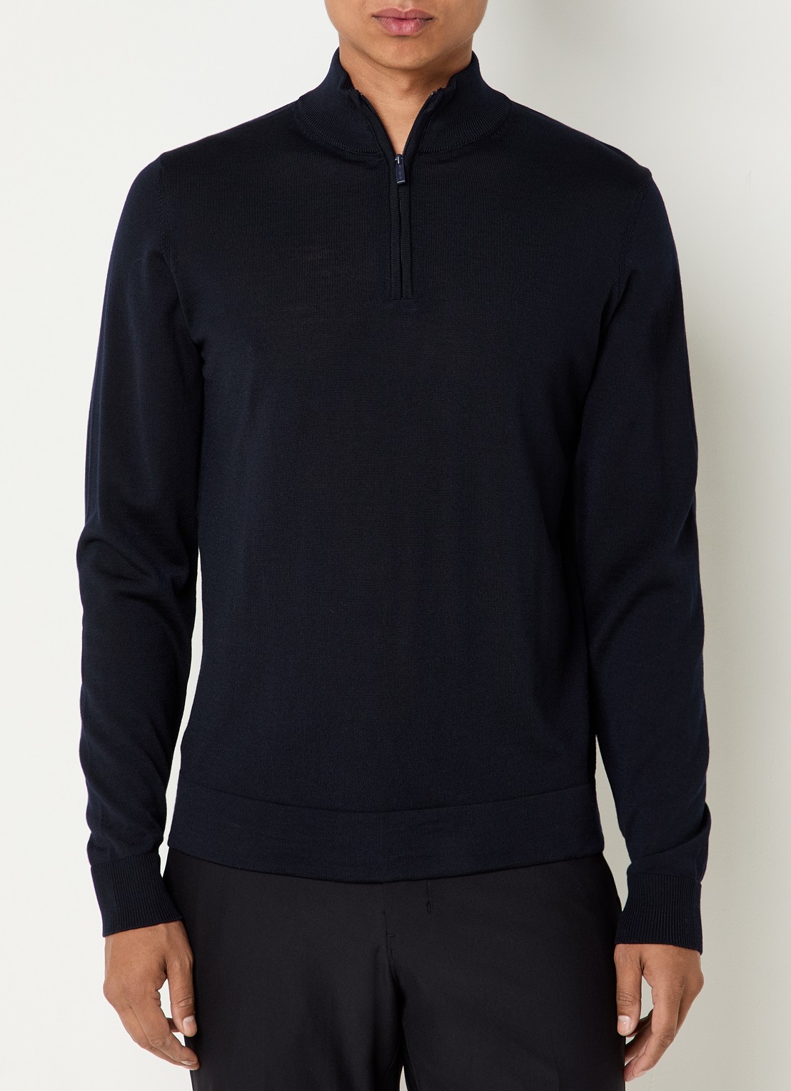 Strellson Marek fijngebreide pullover van scheerwol - detail 4 donkerblauw