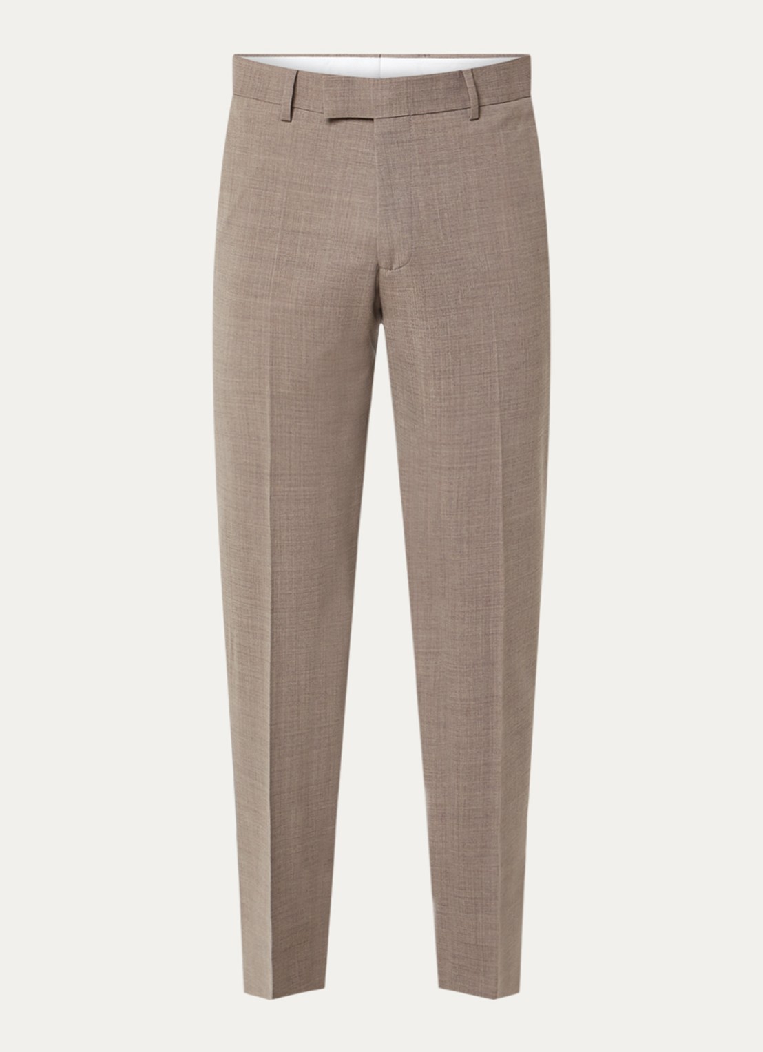 Strellson Melwin slim fit pantalon in wolblend met gemêleerd dessin - voorkant 5 beige