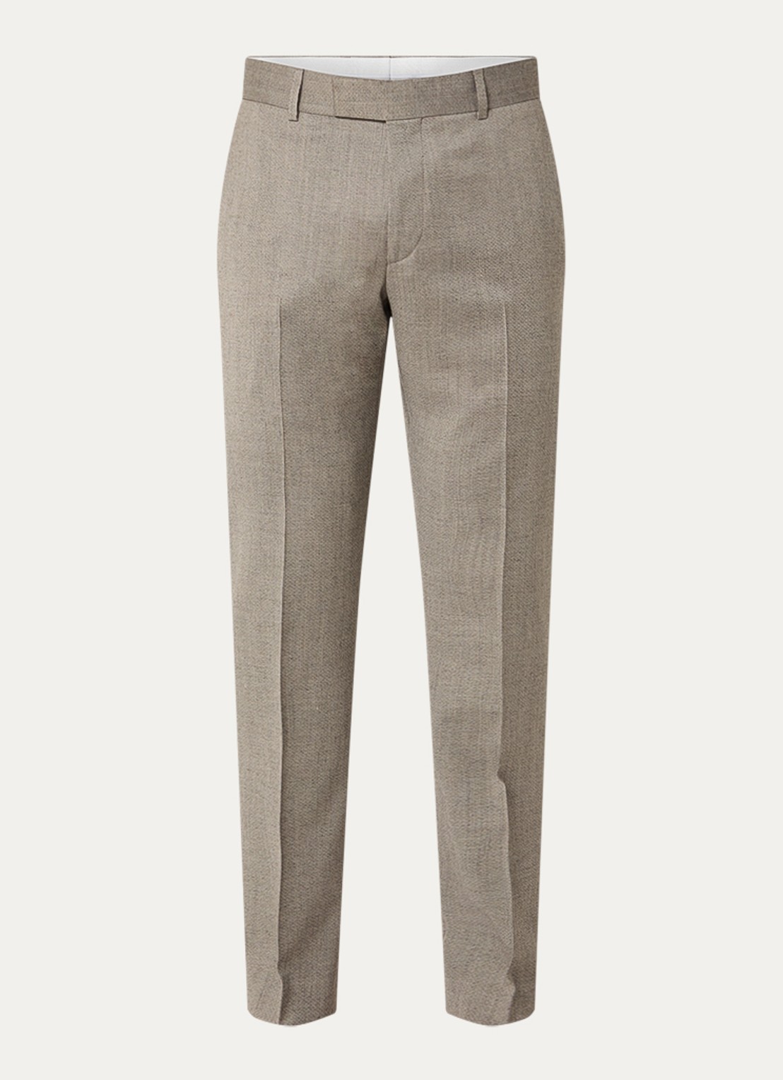 Strellson Melwin slim fit pantalon in wolblend met steekzakken - voorkant 5 donkerbeige