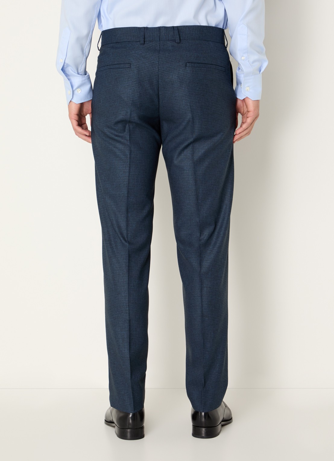 Strellson Melwin slim fit pantalon met ruitdessin - achterkant 5 indigo