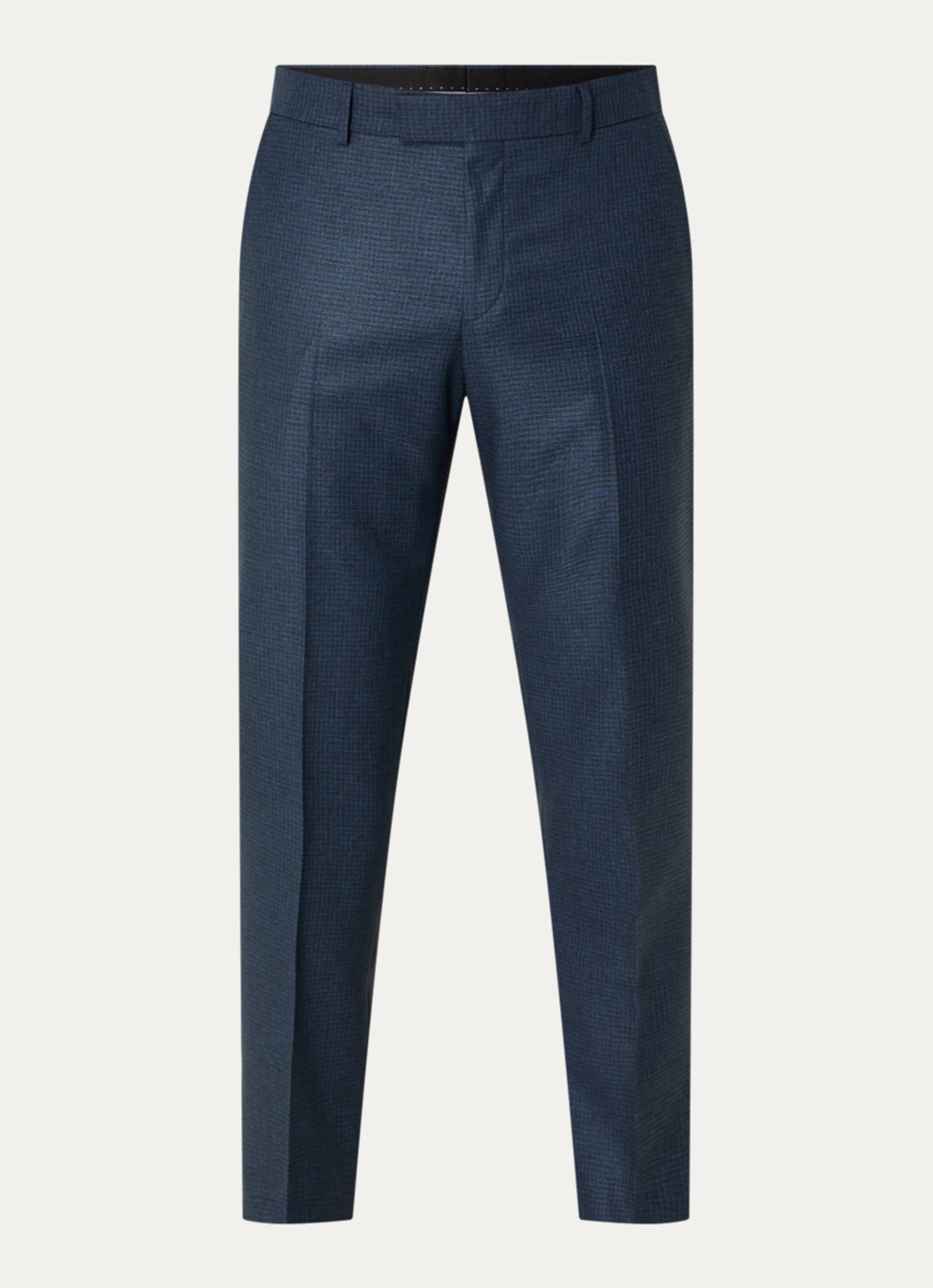 Strellson Melwin slim fit pantalon met ruitdessin - voorkant indigo