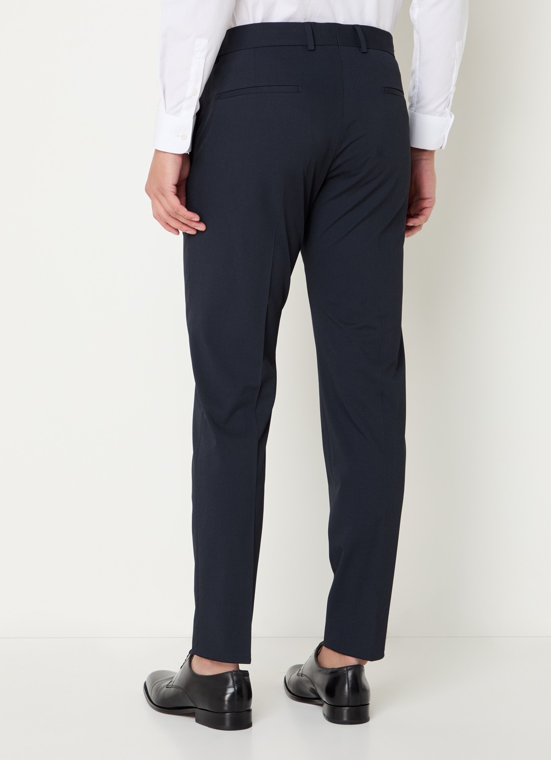 Strellson Melwin slim fit pantalon met steekzakken - achterkant donkerblauw