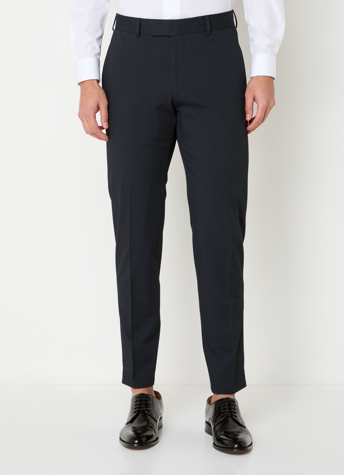 Strellson Melwin slim fit pantalon met steekzakken - detail 4 donkerblauw