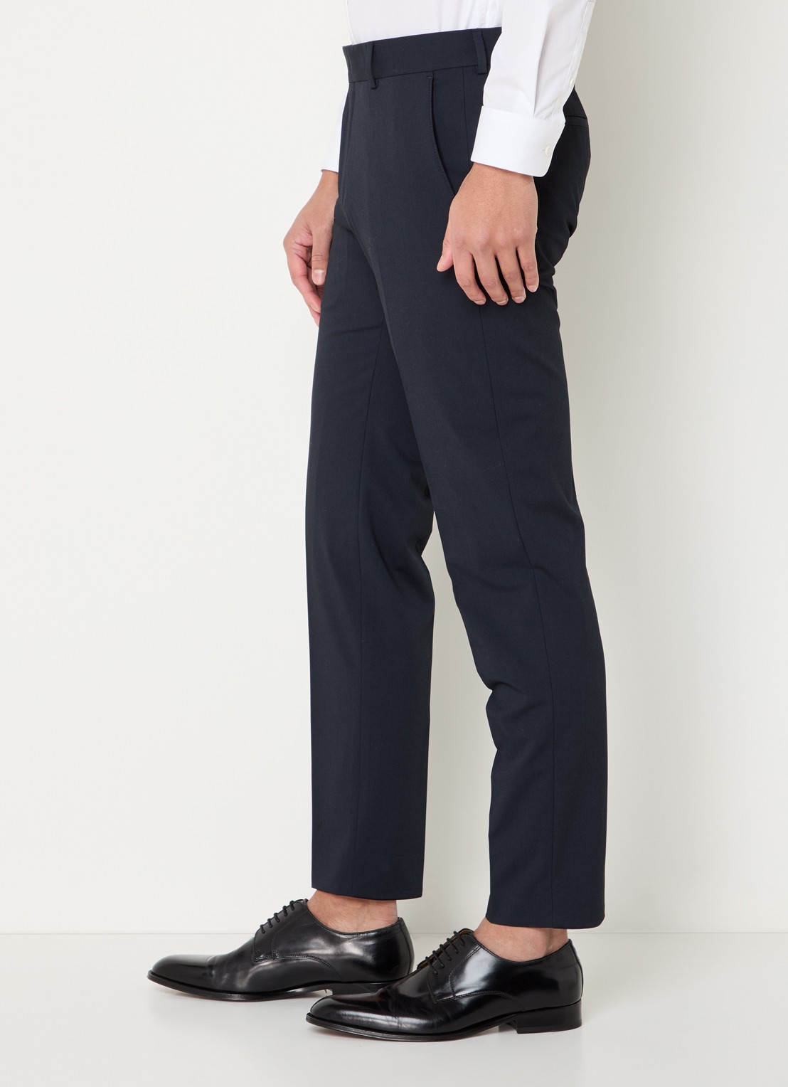 Strellson Melwin slim fit pantalon met steekzakken - detail 5 donkerblauw