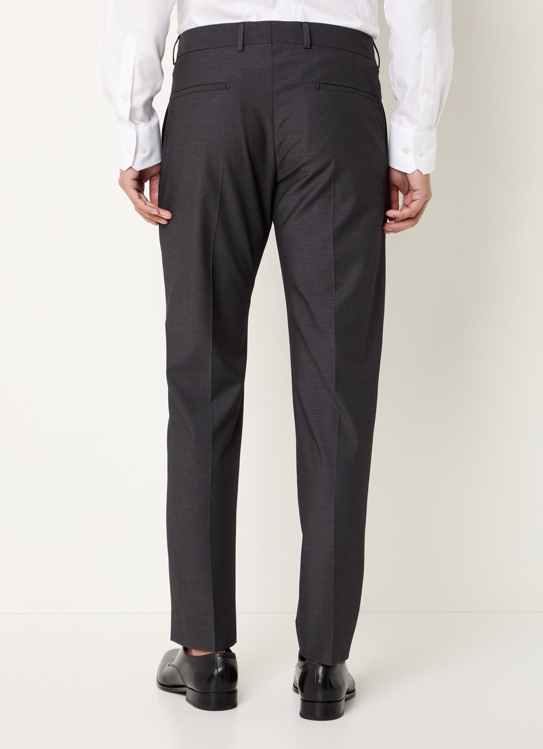 Strellson Melwin slim fit pantalon met steekzakken - achterkant antraciet