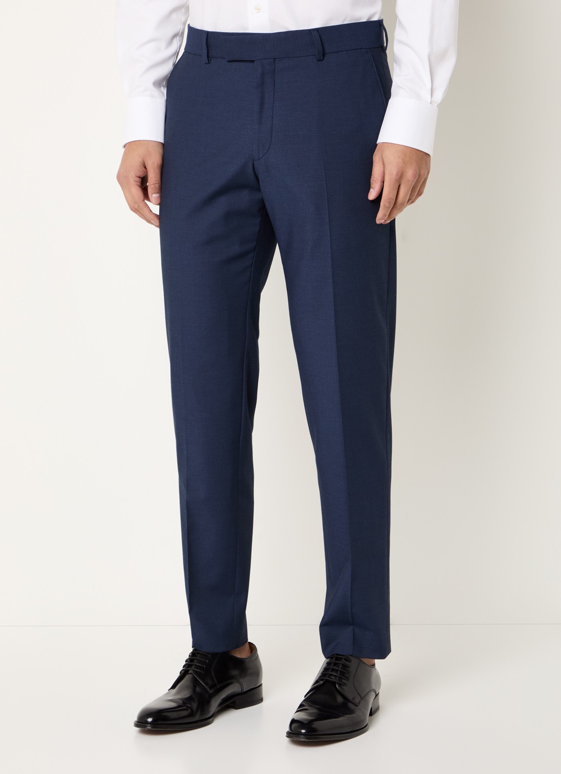 Strellson Melwin slim fit pantalon met steekzakken - detail donkerblauw