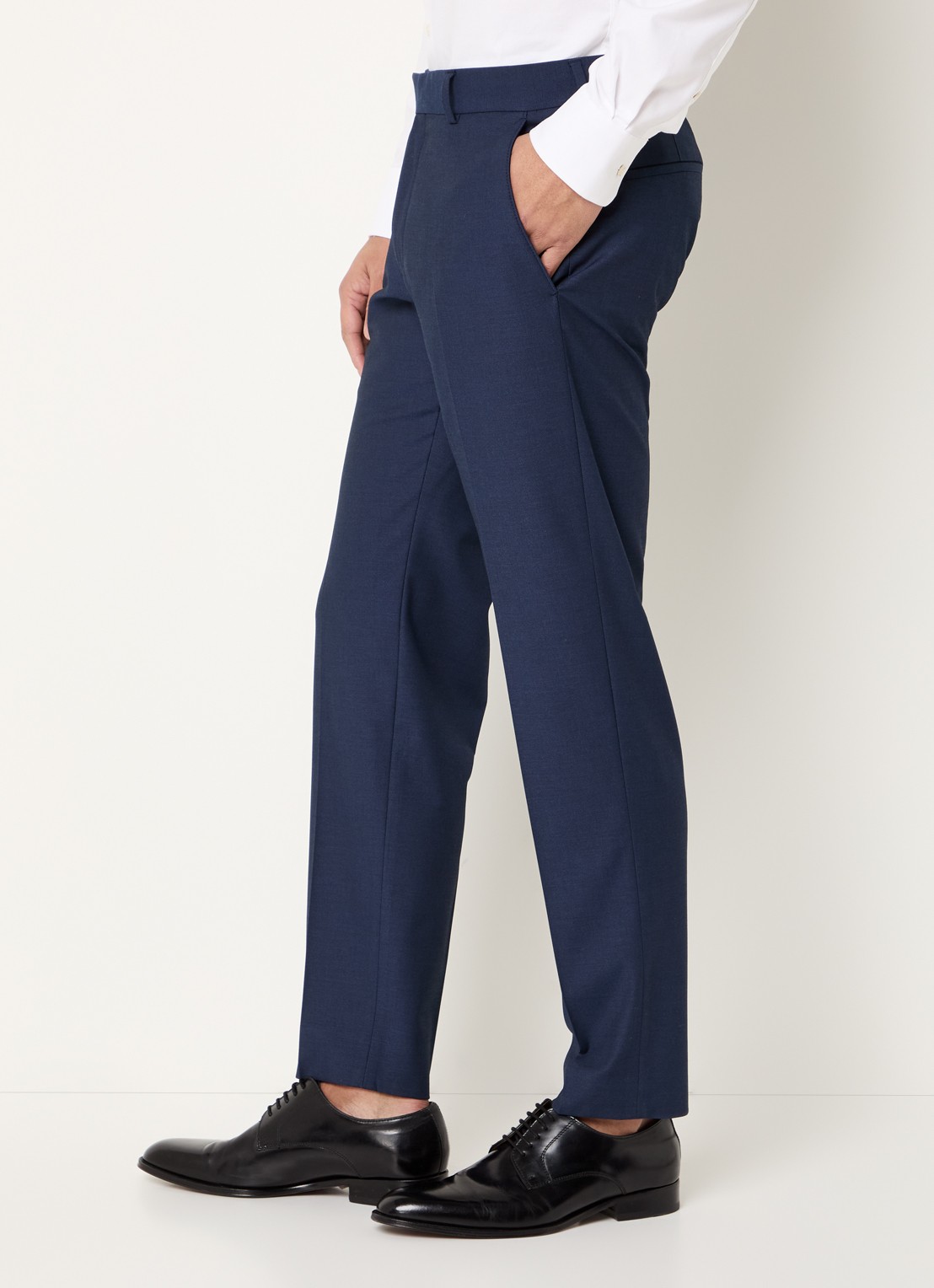 Strellson Melwin slim fit pantalon met steekzakken - detail 2 donkerblauw