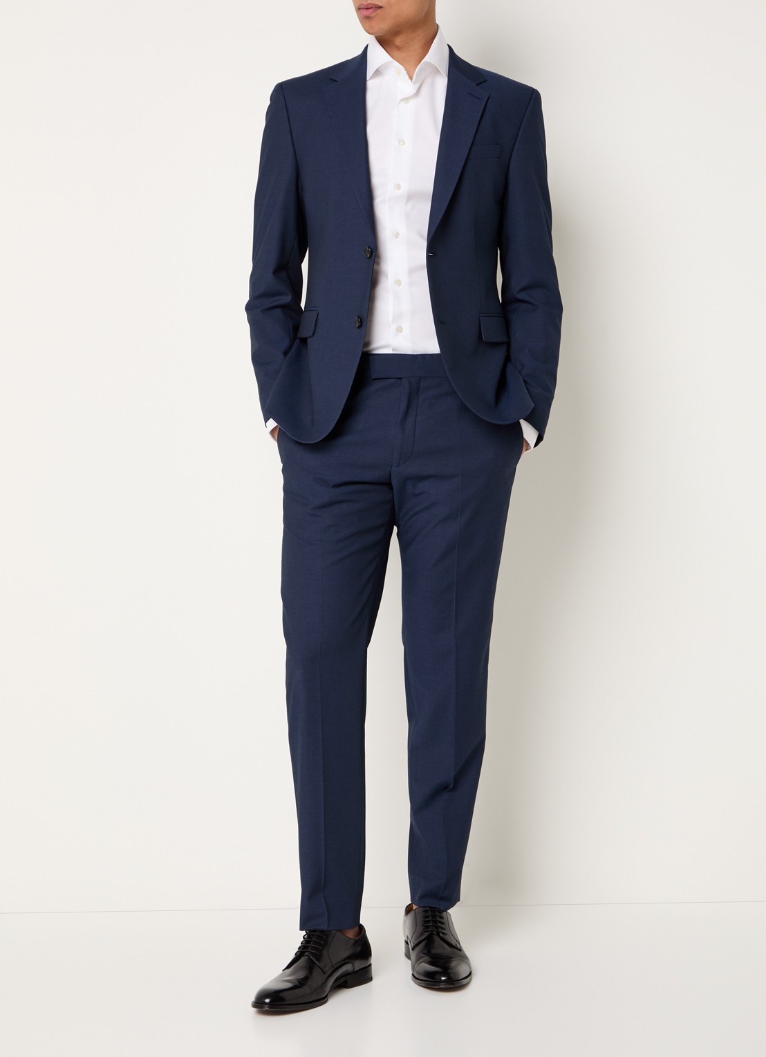 Strellson Melwin slim fit pantalon met steekzakken - voorkant 6 donkerblauw