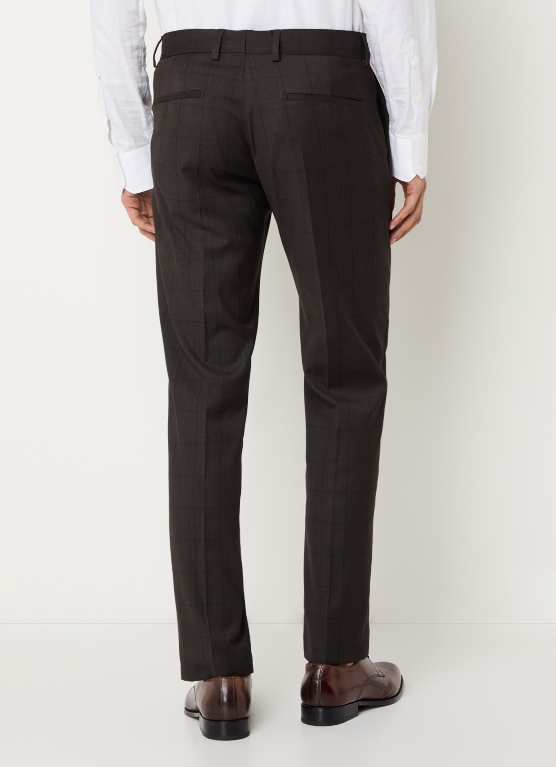 Strellson Melwin straight fit broek met steekzakken - achterkant 6 donkerbruin