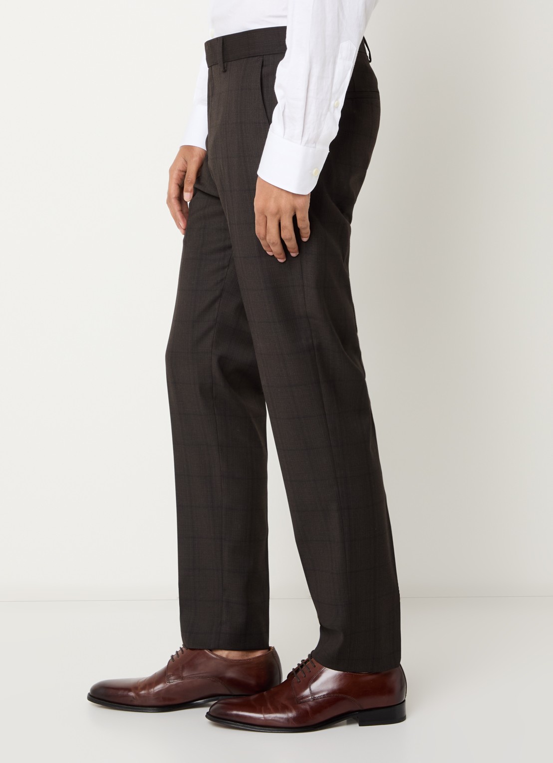Strellson Melwin straight fit broek met steekzakken - detail 2 donkerbruin
