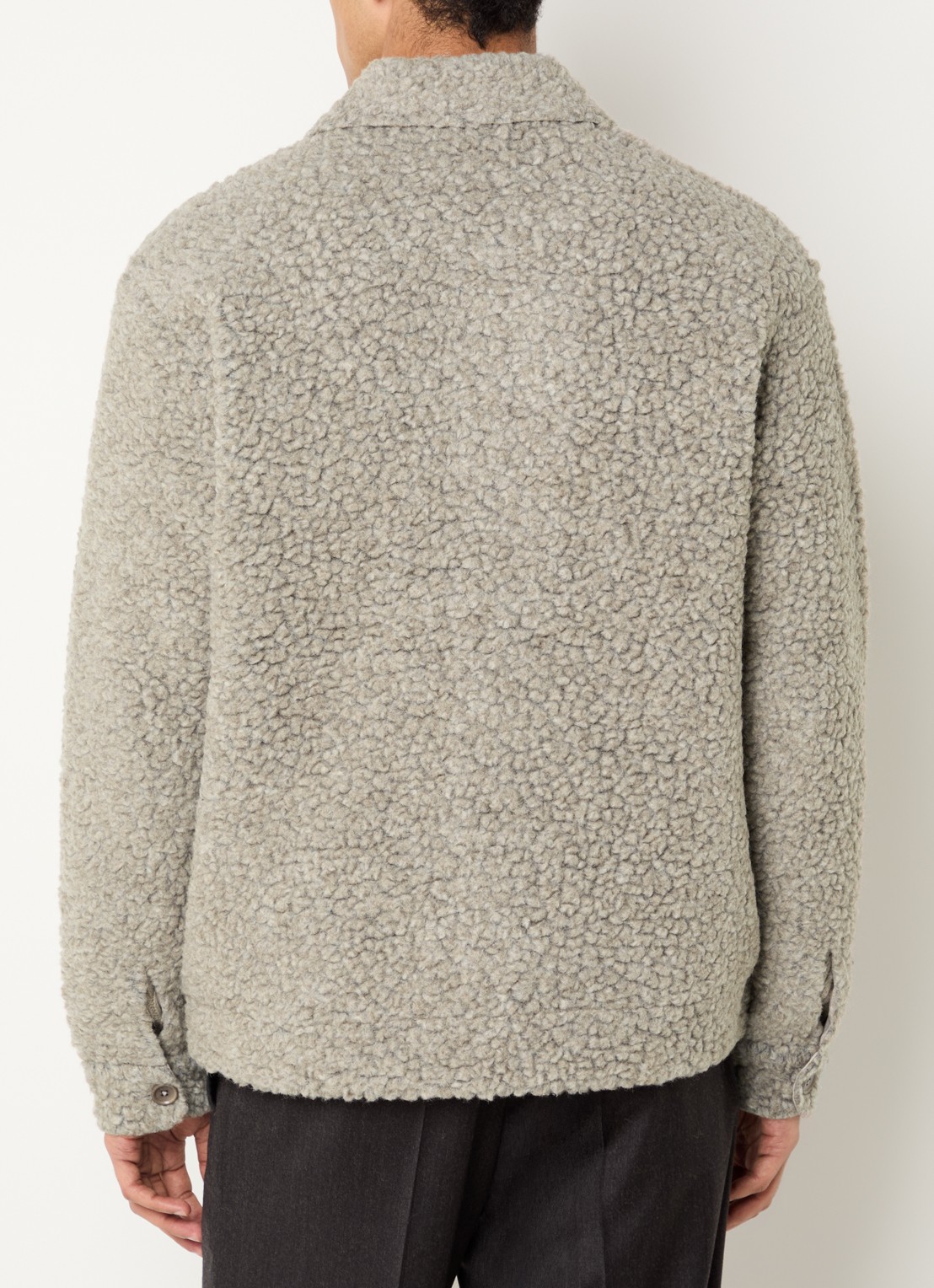 Strellson Nad-J overshirt van teddy - achterkant grijsmele