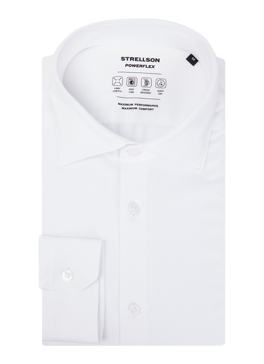 Strellson Powerflex regular fit overhemd met stretch - voorkant 4 wit