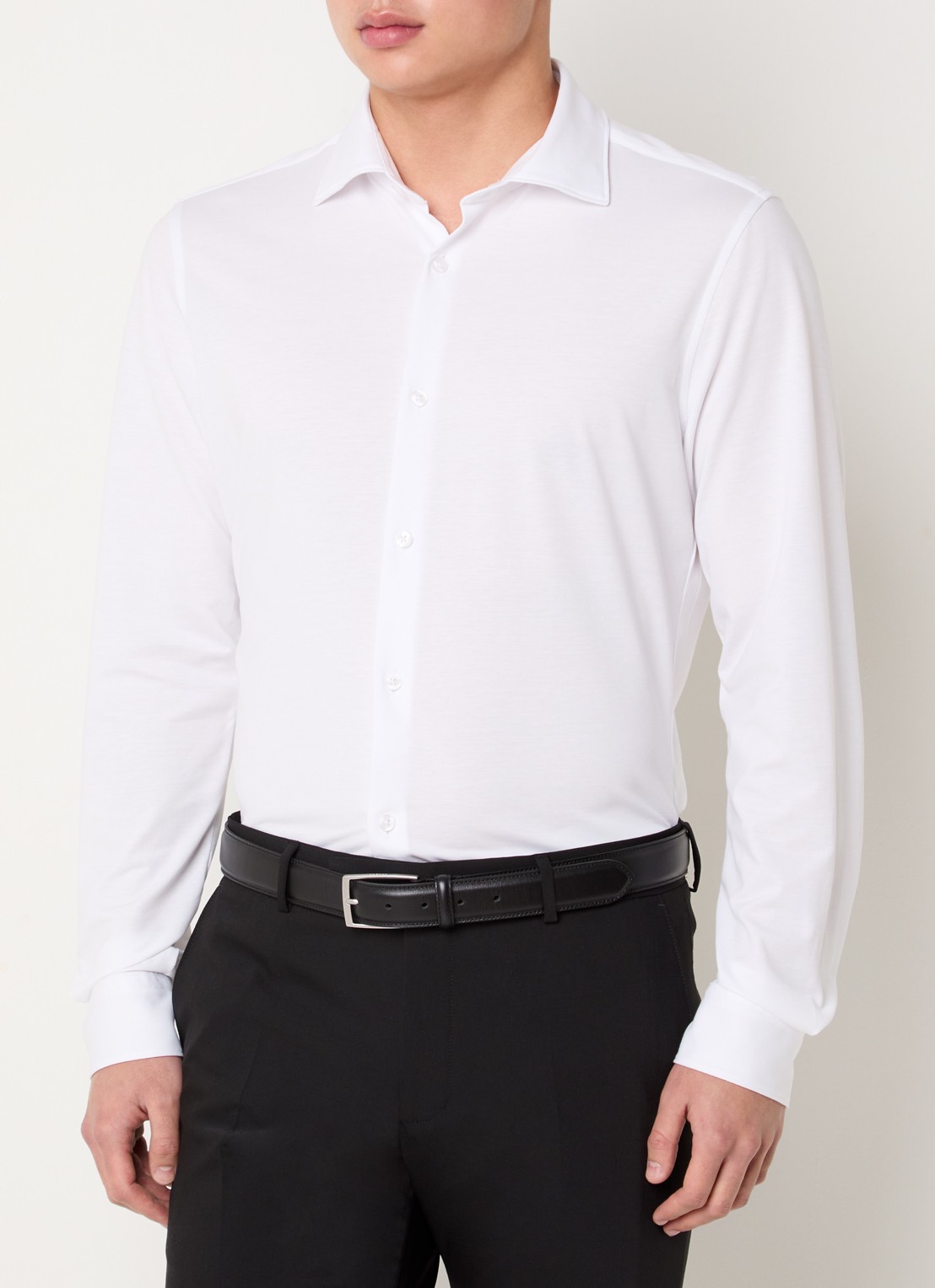 Strellson Powerflex regular fit overhemd met stretch - detail wit