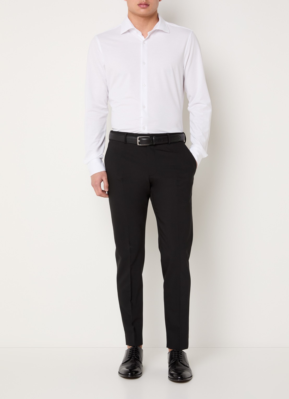 Strellson Powerflex regular fit overhemd met stretch - voorkant 5 wit