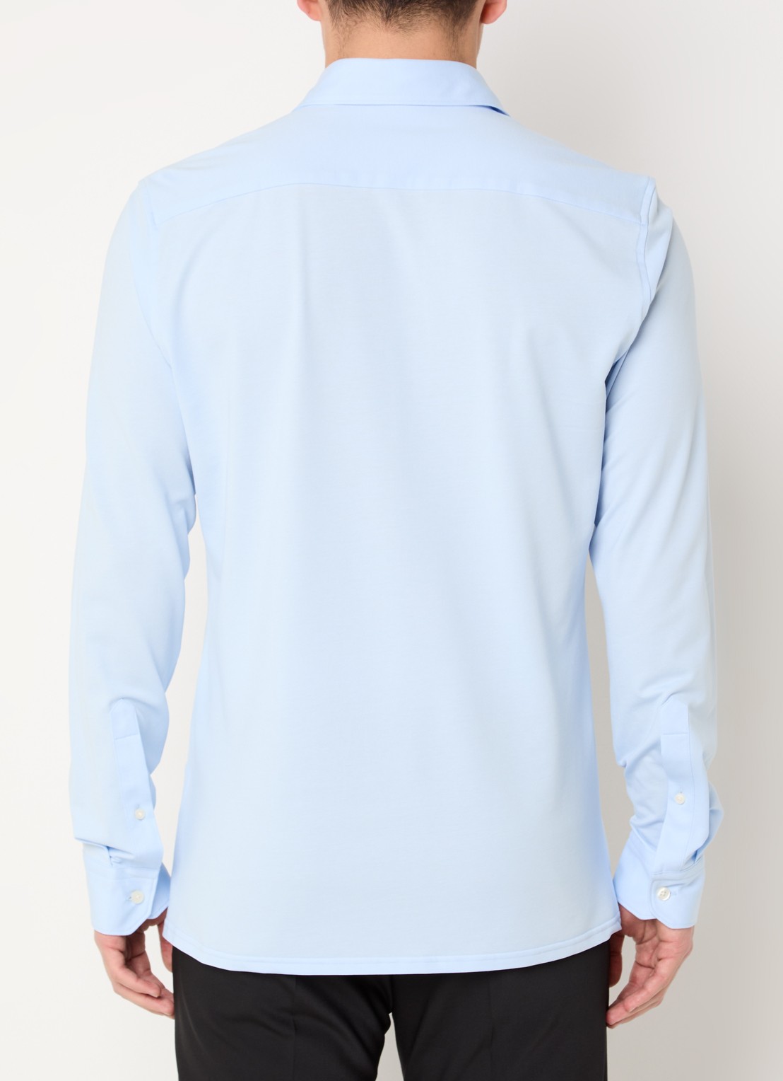 Strellson Powerflex regular fit overhemd met stretch - achterkant lichtblauw