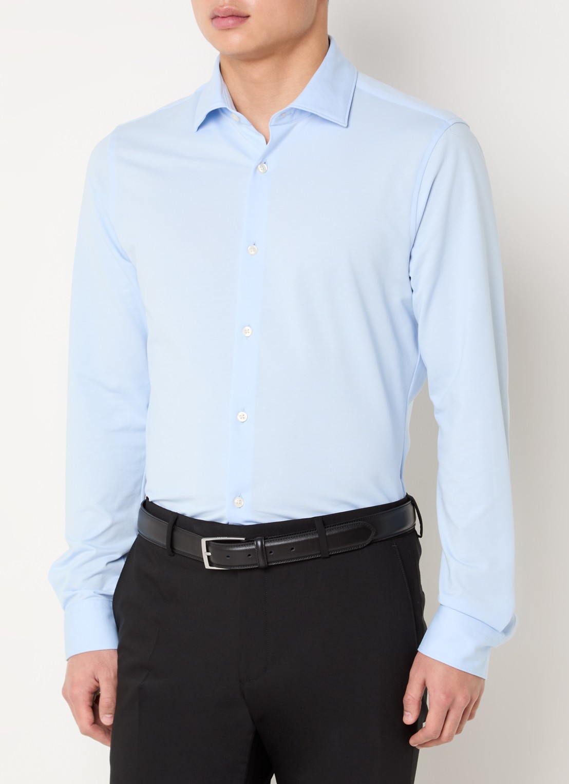 Strellson Powerflex regular fit overhemd met stretch - detail 2 lichtblauw