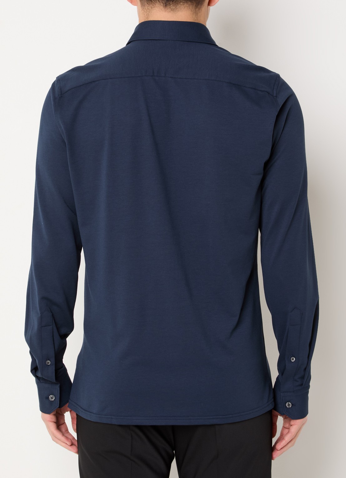 Strellson Powerflex regular fit overhemd met stretch - achterkant 5 donkerblauw
