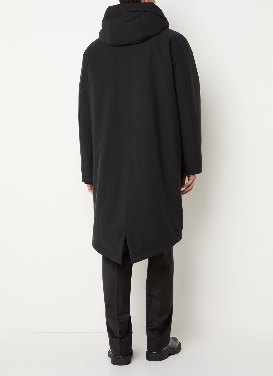 Strellson Reloaded longline gewatteerde parka - achterkant 4 zwart