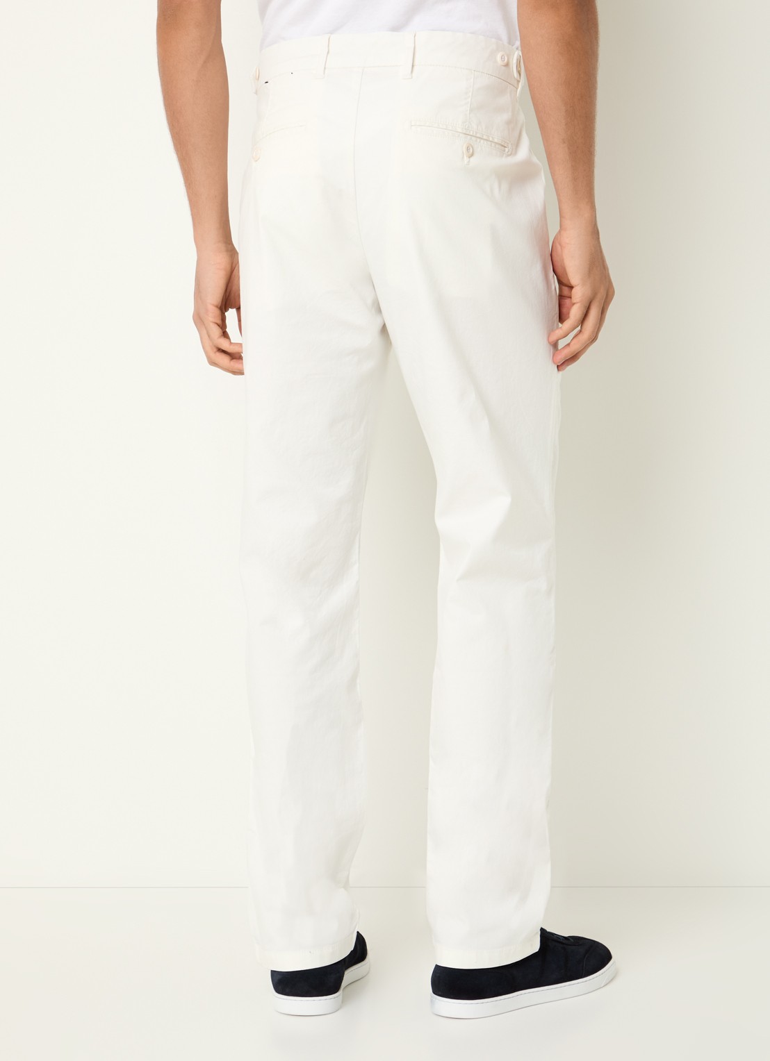 Strellson Rion-D tapered fit broek met steekzakken - achterkant gebroken wit