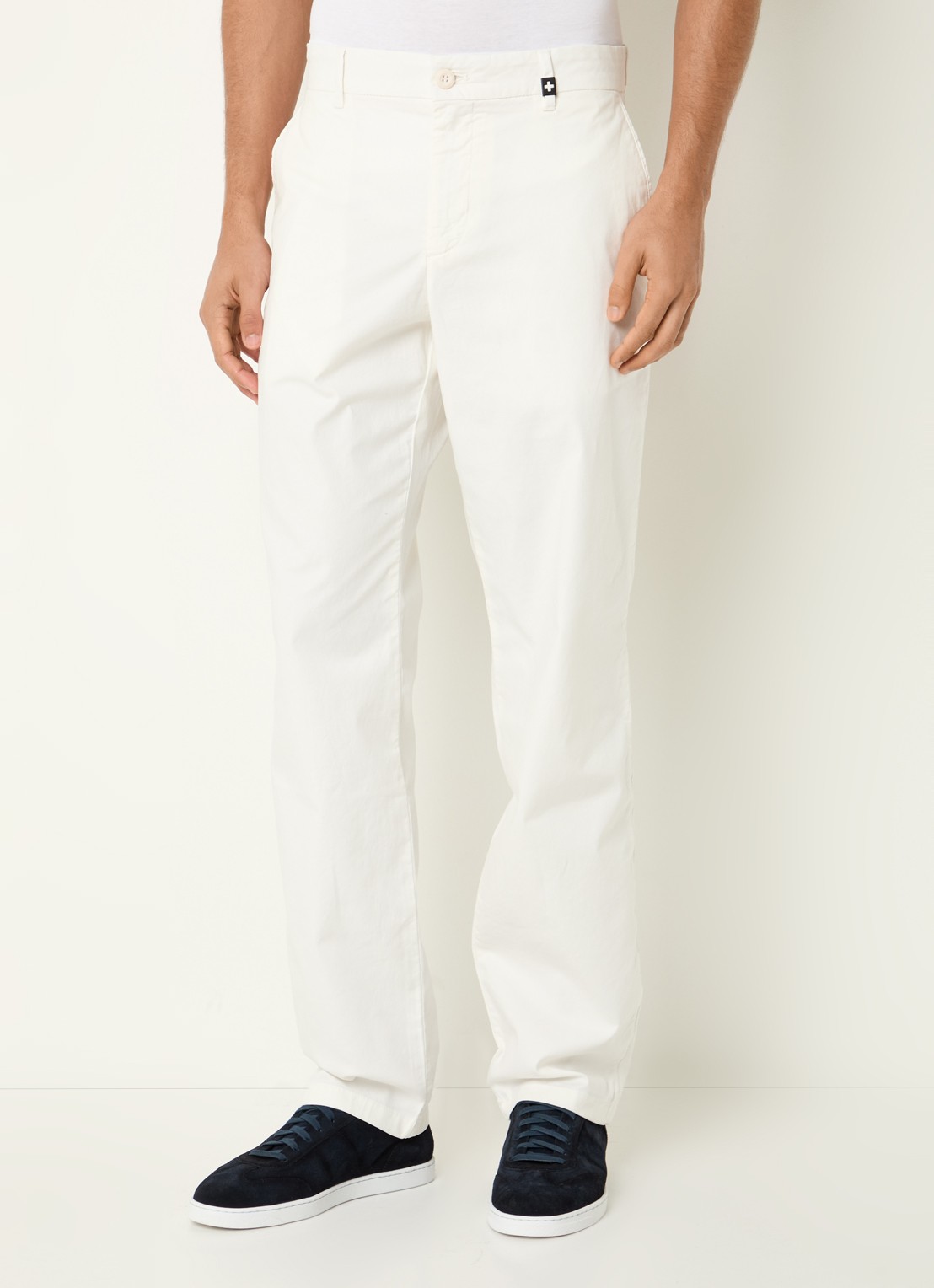 Strellson Rion-D tapered fit broek met steekzakken - detail 2 gebroken wit