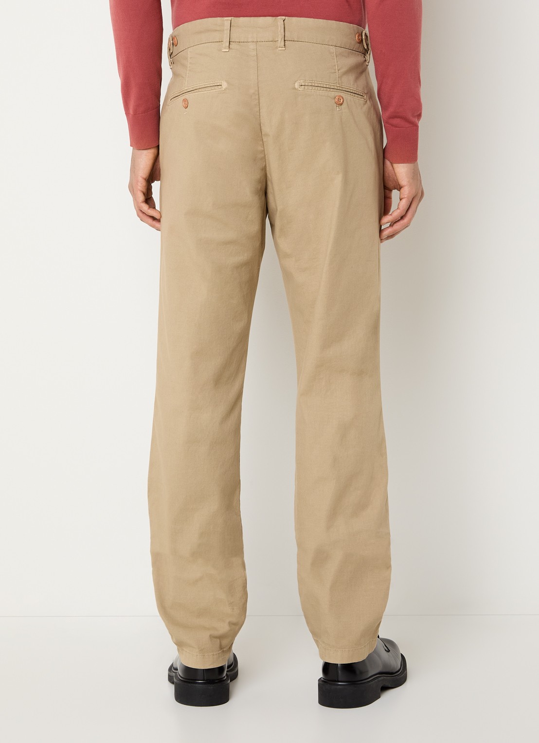 Strellson Rion-D tapered fit broek met steekzakken - achterkant beige