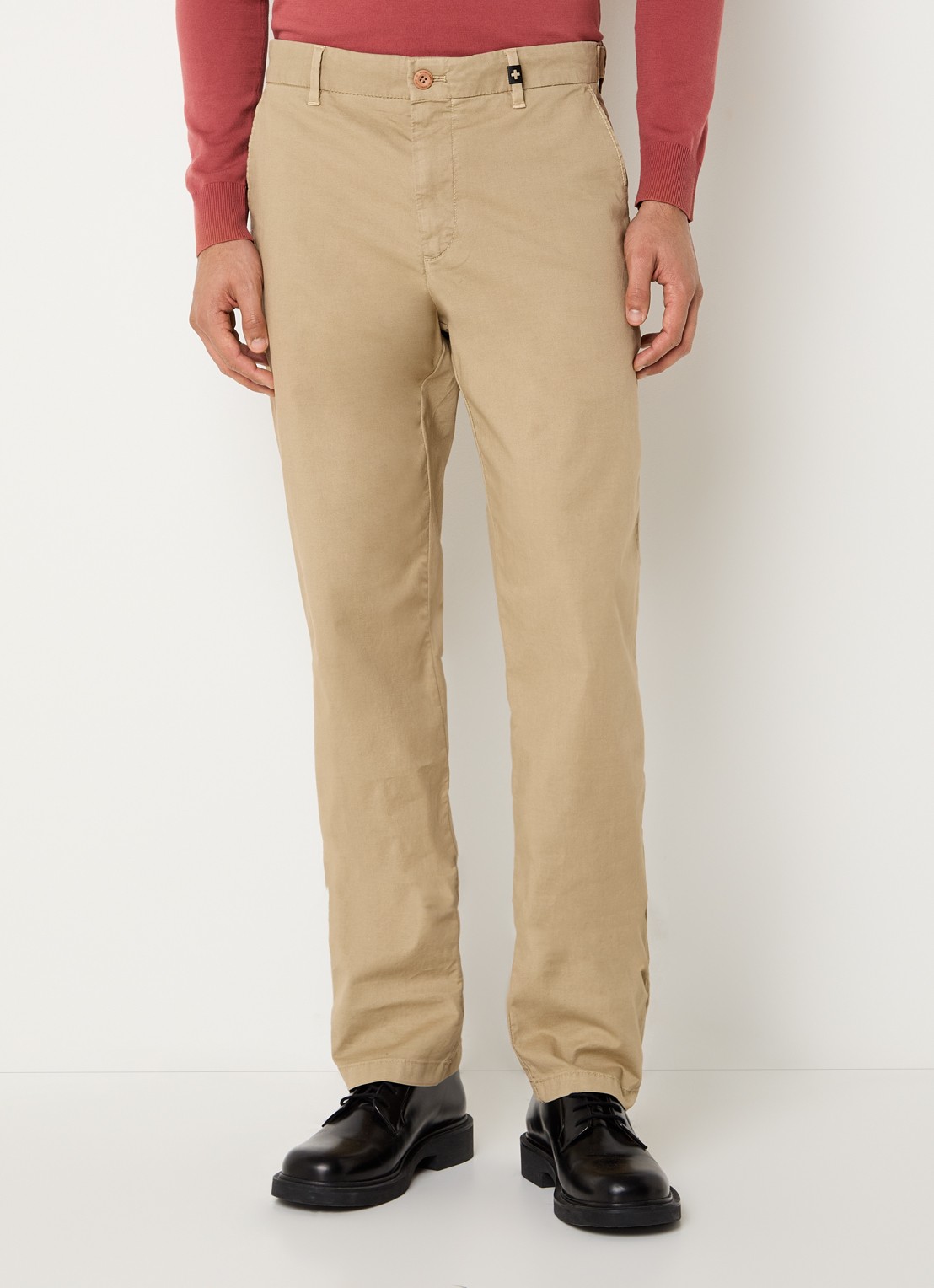 Strellson Rion-D tapered fit broek met steekzakken - detail 4 beige