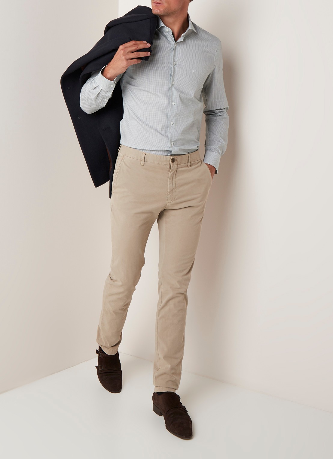 Strellson Rypton regular fit chino met stretch - voorkant 5 beige