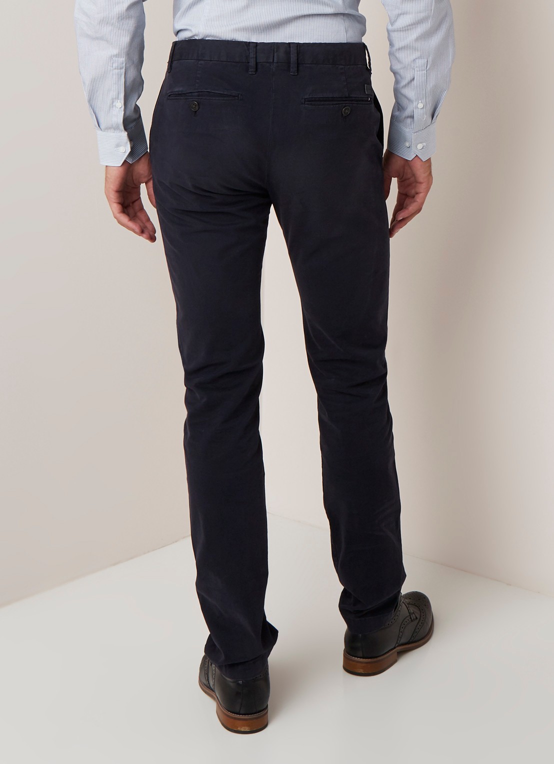 Strellson Rypton straight fit chino met stretch - achterkant blauw