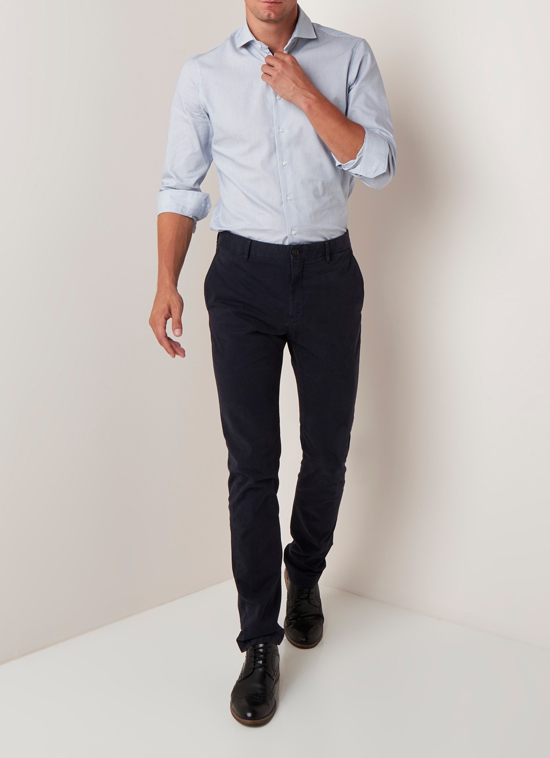Strellson Rypton straight fit chino met stretch - voorkant 4 blauw