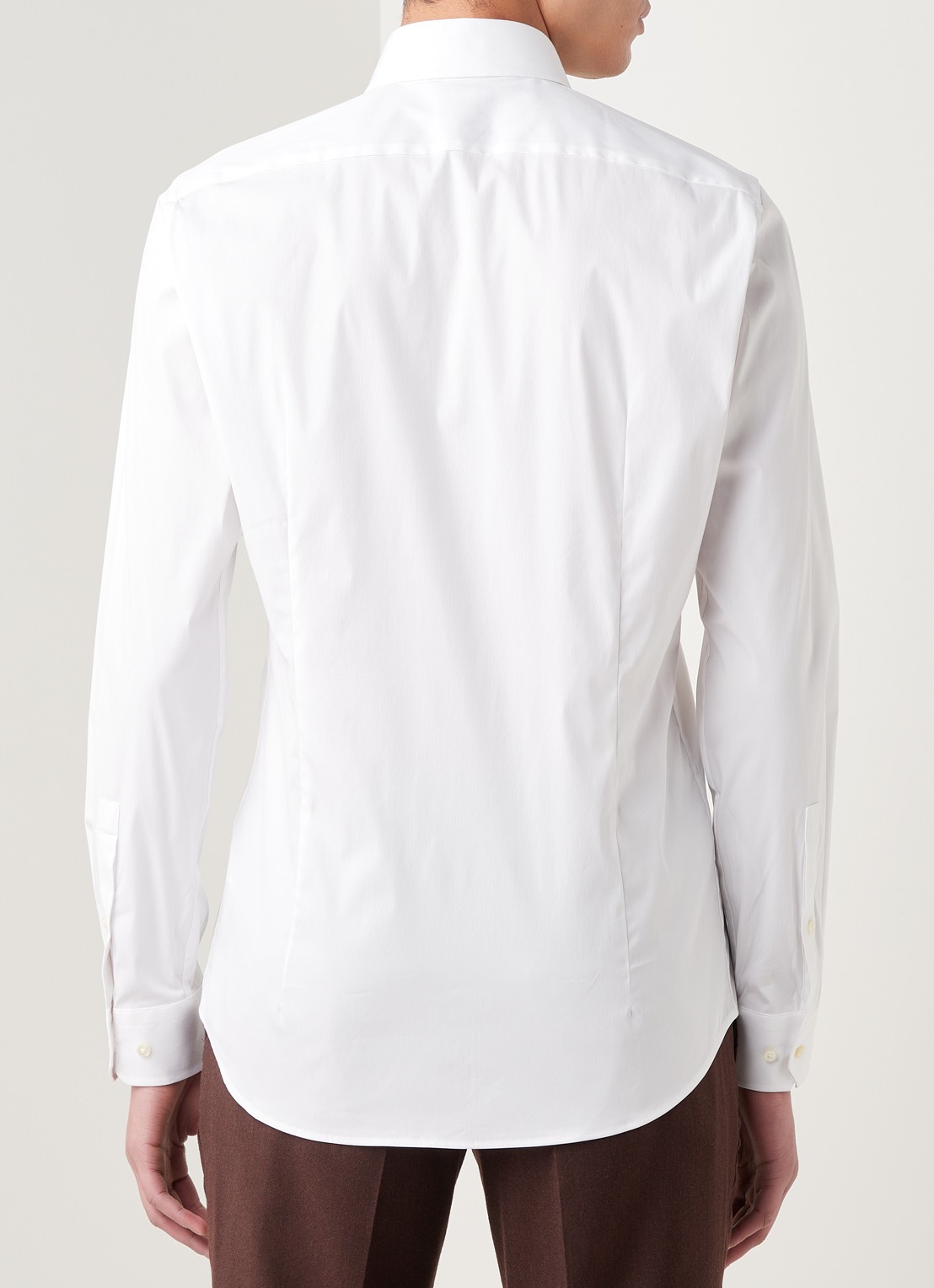 Strellson Santos slim fit overhemd met stretch - achterkant wit