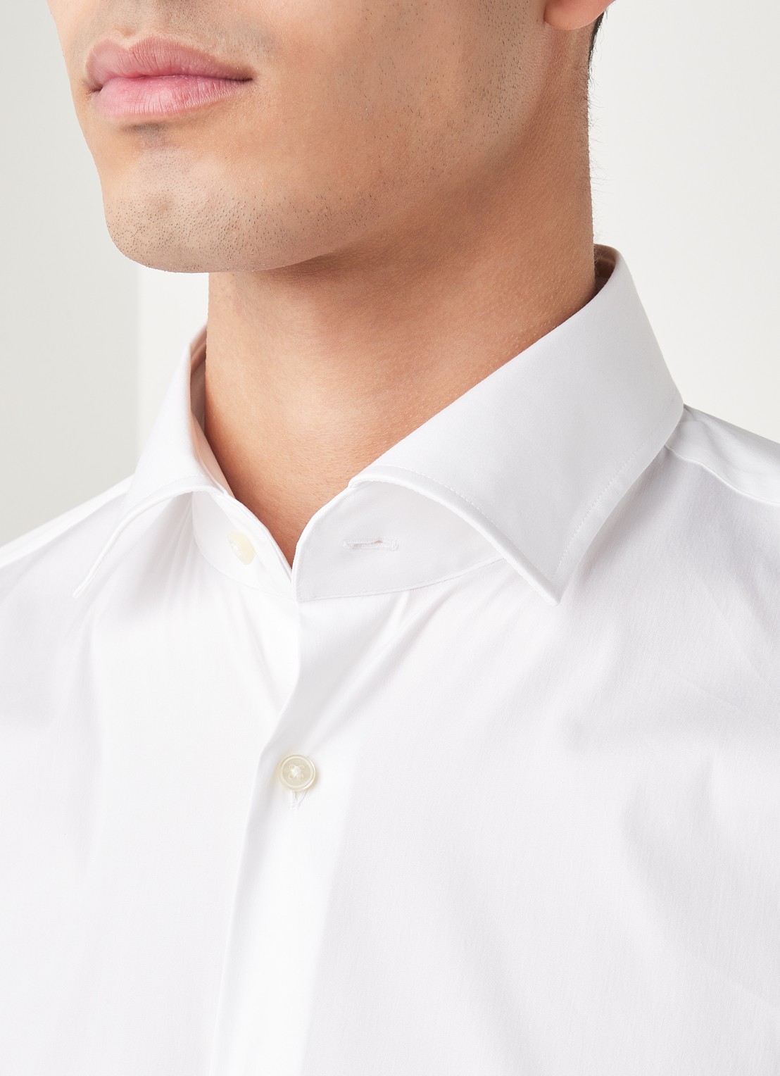 Strellson Santos slim fit overhemd met stretch - detail 3 wit