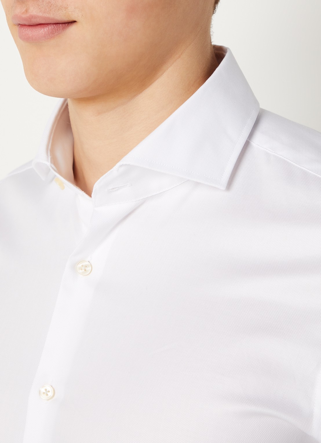 Strellson Sereno slim fit overhemd met structuur - detail 3 wit