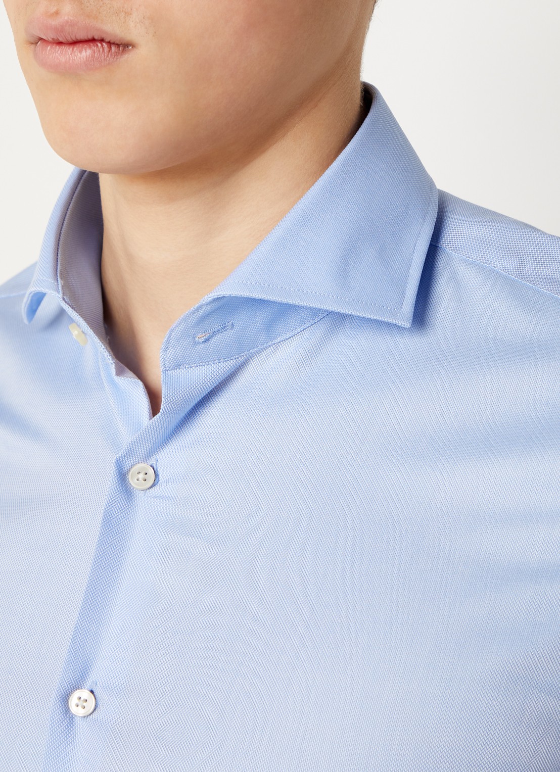 Strellson Sereno slim fit overhemd met structuur - detail 5 lichtblauw
