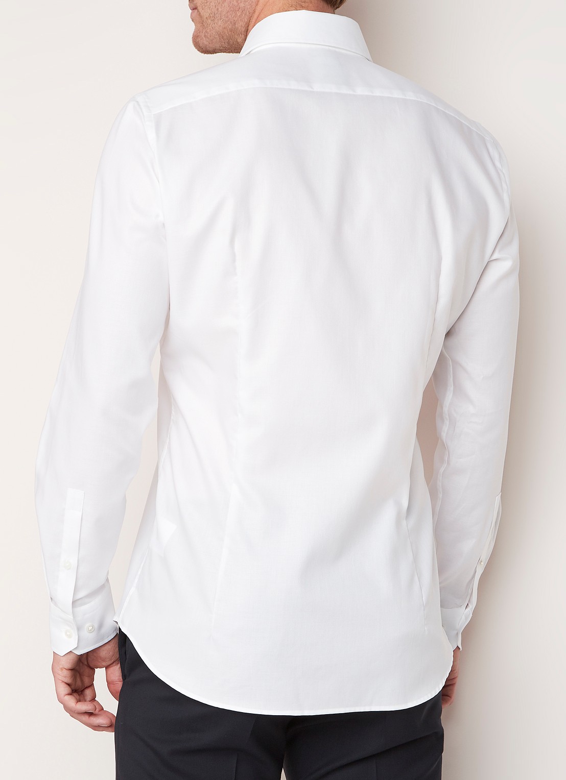Strellson Sereno slim fit overhemd met wide spread-kraag - achterkant 4 wit